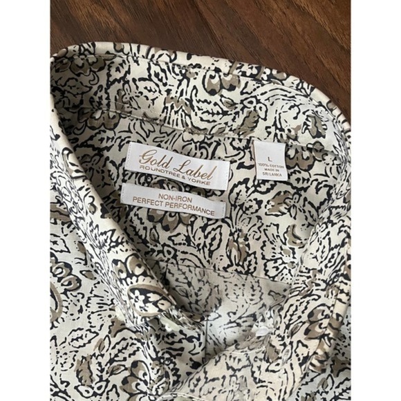 Roundtree & Yorke Gold Label Non-Iron‎ Performance Paisley Button Up/Down Large - Picture 2 of 7
